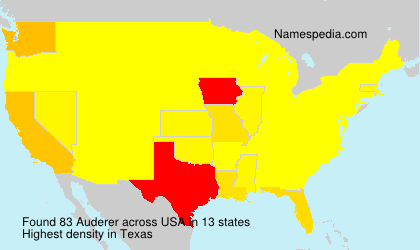 Surname Auderer in USA