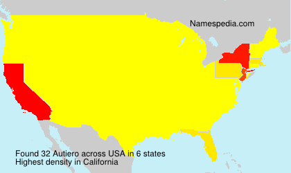 Surname Autiero in USA