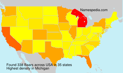 Surname Baars in USA