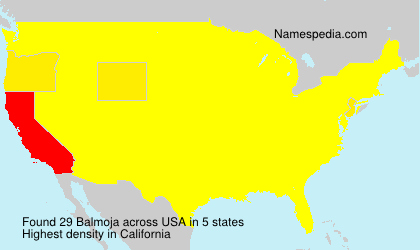 Surname Balmoja in USA