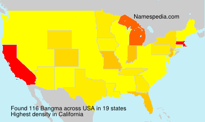 Surname Bangma in USA