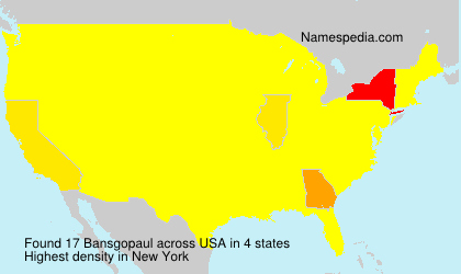 Surname Bansgopaul in USA