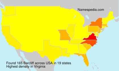 Surname Barcliff in USA