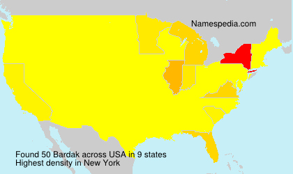 Surname Bardak in USA
