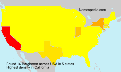 Surname Barghoorn in USA