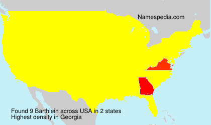 Surname Barthlein in USA