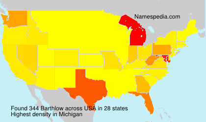 Surname Barthlow in USA