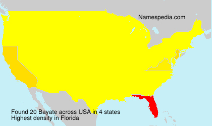 Surname Bayate in USA