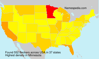 Surname Beckers in USA