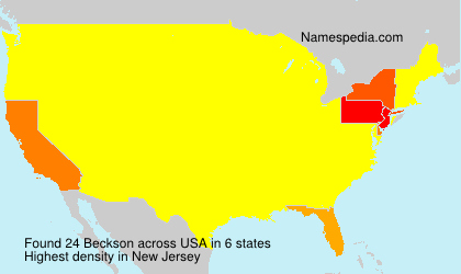 Surname Beckson in USA