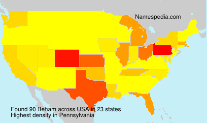 Surname Beham in USA