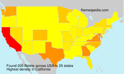 Surname Belete in USA
