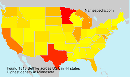 Surname Bethke in USA
