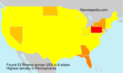 Surname Bhame in USA