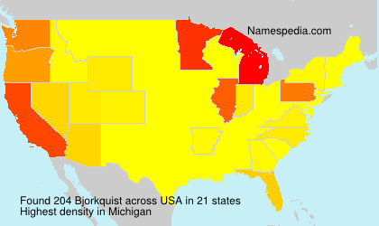 Surname Bjorkquist in USA