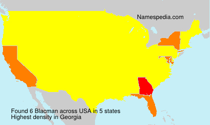 Surname Blacman in USA