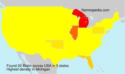 Surname Blaim in USA