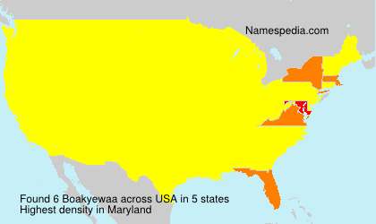Surname Boakyewaa in USA