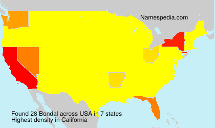 Surname Bondal in USA