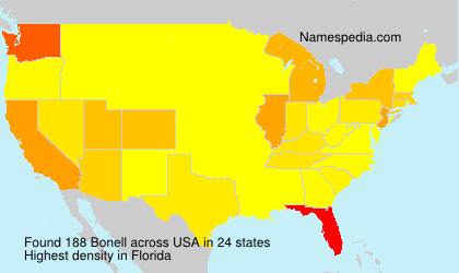 Surname Bonell in USA