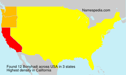 Surname Bonyhadi in USA