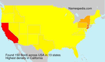 Surname Bordi in USA