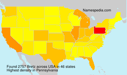 Surname Bretz in USA