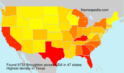 Surname Broughton in USA
