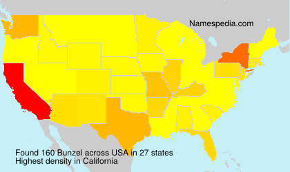 Surname Bunzel in USA