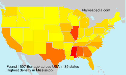 Surname Burrage in USA