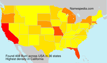 Surname Burri in USA