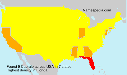 Surname Cabrale in USA