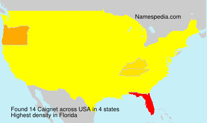Surname Caignet in USA