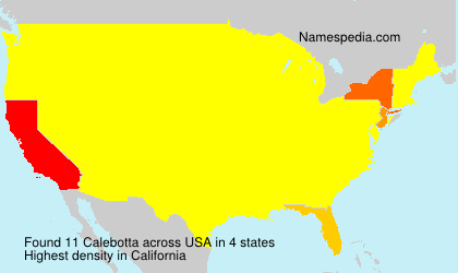 Surname Calebotta in USA