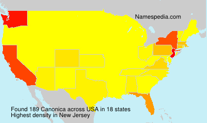 Surname Canonica in USA