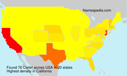 Surname Carlet in USA