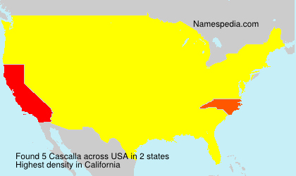 Surname Cascalla in USA