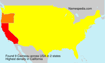 Surname Cazneau in USA