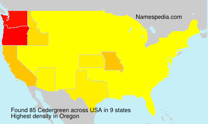 Surname Cedergreen in USA