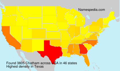 Surname Chatham in USA