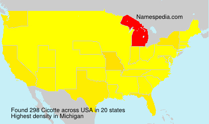 Surname Cicotte in USA