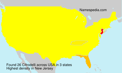 Surname Cifrodelli in USA