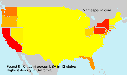 Surname Cittadini in USA