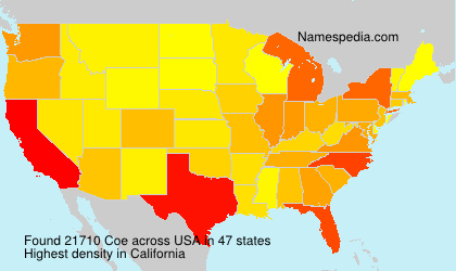 Surname Coe in USA
