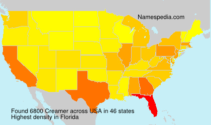 Surname Creamer in USA