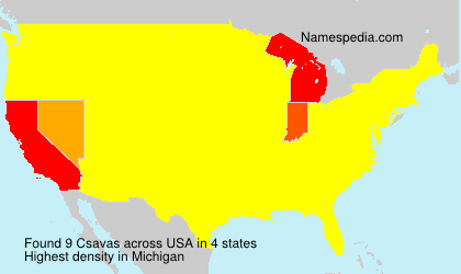 Surname Csavas in USA