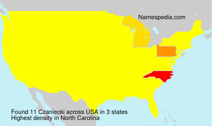 Surname Czaniecki in USA