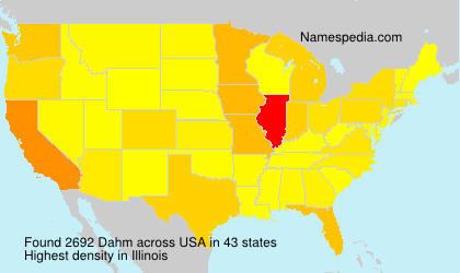 Surname Dahm in USA