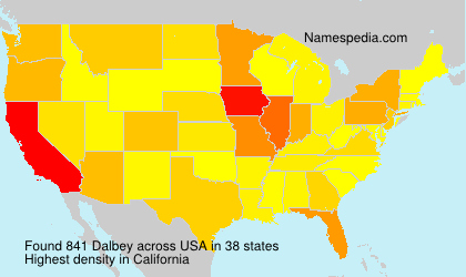 Surname Dalbey in USA