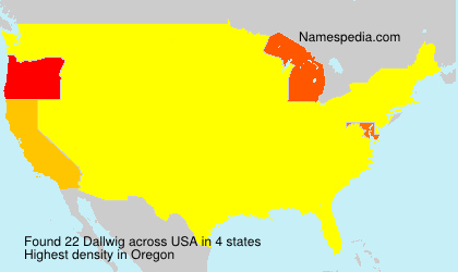 Surname Dallwig in USA